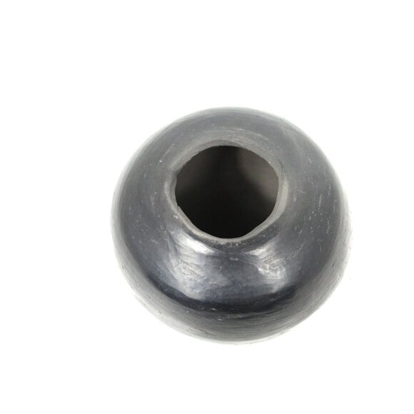 Black Ware Black-on-Black Pottery Handcrafted Vase Unsigned Vintage - Picture 2 of 3